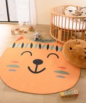 Vloerkleed kat kinderkamer - Wasbaar oranje 76x80 cm