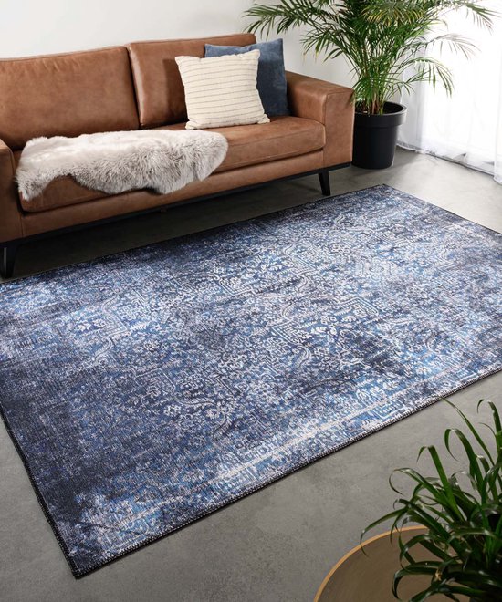 Tapis Vintage - Fade Stellar bleu/argent 230x330 cm