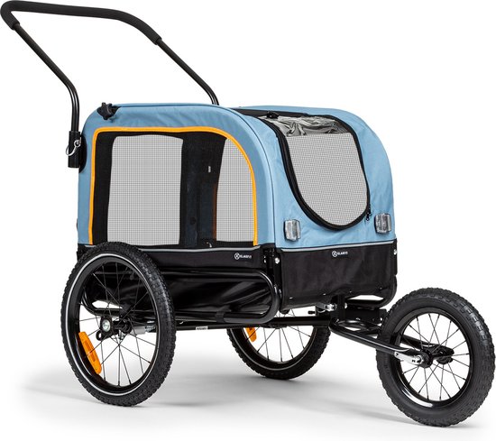 Klarfit Corgi 2-in-1 hondenaanhanger & hondenbuggy - Hondenfietskar geschikt voor alle fietsen met 26-28" banden - voor kleine tot middelgrote honden