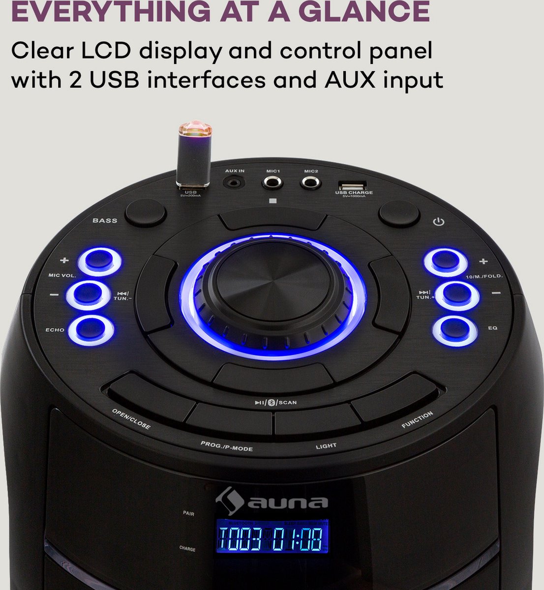 ULTRASONIC CD partyluidspreker 100 Watt 2 x 6,5