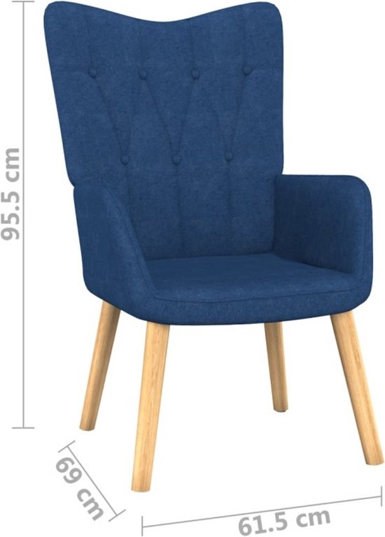 vidaXL Chaise de relaxation avec repose-pieds 62x68,5x96 cm Tissu Bleu