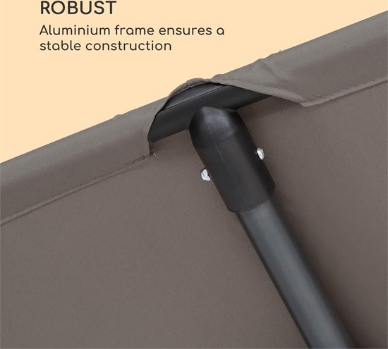 Flex-Shade L parasol 130 x 180 cm polyester UV 50 donkergrijs - Blumfeldt