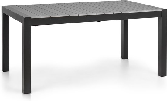 Menorca Expand tuintafel 163 x 95 cm aluminium polywood antraciet