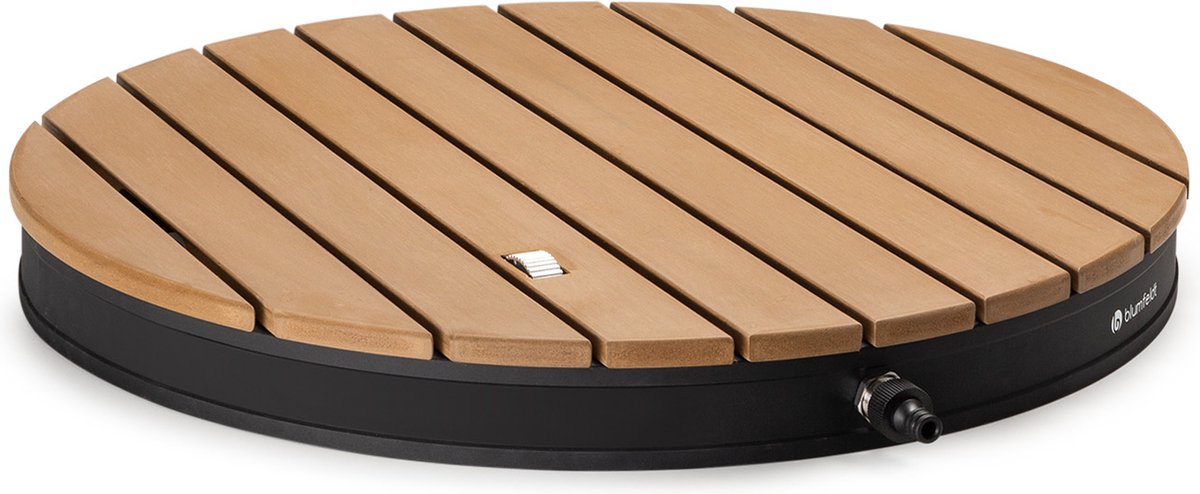 Blumfeldt Zwembad mobiele tuindouche, buitendouche voor de tuin, vloerdouche met 4m fonteinhoogte, vloertuindouche met houten look voor & sauna, buitendouche waterdicht, vorst- & UV-bestendig - voor Tuin - Opzetzwembad - Pool