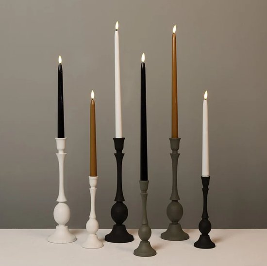 LED kaarsen met bewegende vlam - gotische Dinerkaars wax 38 cm