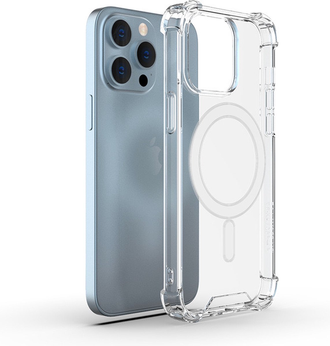 Fonu Stevig transparant Geschikt Voor iPhone 14 Pro hoesje met magnetische werking