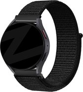 Bandz universeel 22mm nylon loop band geschikt voor Samsung Galaxy Watch 3 45mm / Watch 1 46mm / Gear S3 Classic & Frontier - Polar Vantage M / M2 / Grit X - Huawei Watch GT 1/2/3/4 46mm / GT 2 Pro - Hoogwaardig nylon bandje - zwart