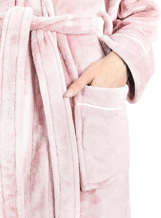 Gräfenstayn® Badjas voor dames en heren, knuffelig fleece, met capuchon, maat S-XXXL, Öko-Tex Standard 100, flanel-fleece (XXXL, Crème