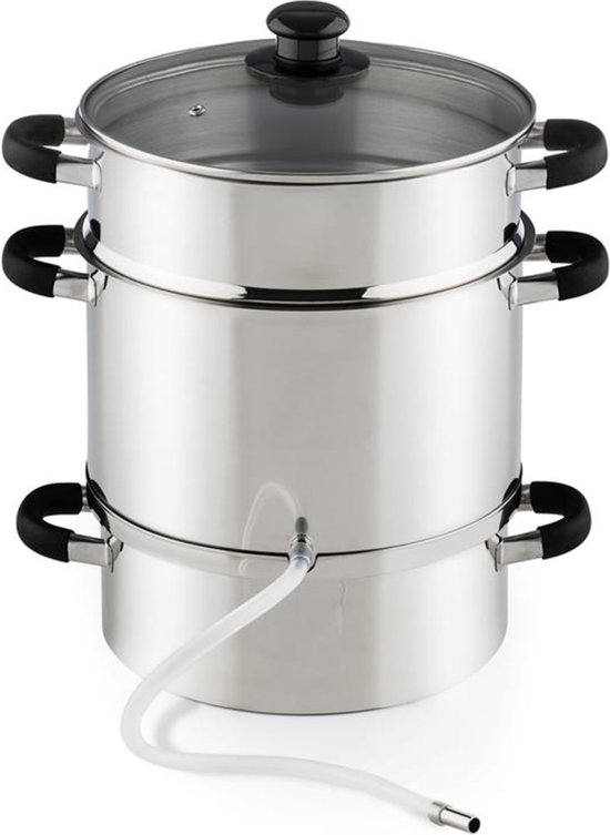 Klarstein Applebee - Elektrische stoomvruchtensapcentrifuge, roestvrijstalen vruchtensapcentrifuge, verwarmingselement van 1500 W, geïntegreerd 1500 W, inhoud 8 l, Ø 25 cm, Cool-Touch-handgrepen, incl. accessoires, zilver van Klarstein — afbeelding 2