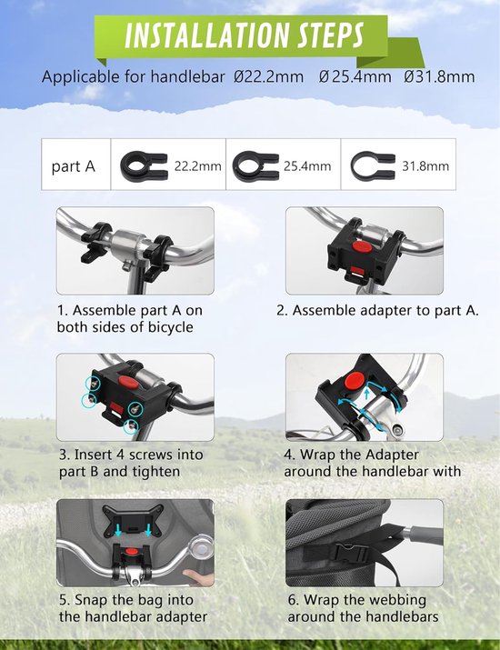 pecute Hondenfietsmand met stuuradapter, stabielere puppyfietsdraagtas - 4 in 1 voor rugzak schoudertas autoreisdrager, draagbare ademende kleine hondendrager voor buiten fietsen