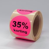 35% Korting stickers op rol - 225 per rol - 50mm roze