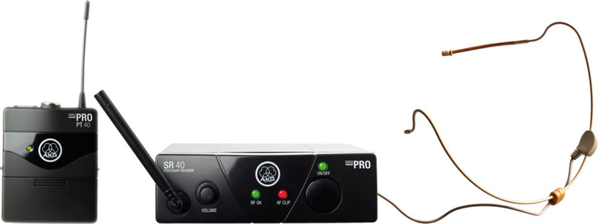 AKG WMS 40 Mini Sport Set / ISM2 864,375 MHz - Draadloos Headsetsysteem voor Spraak & Zang