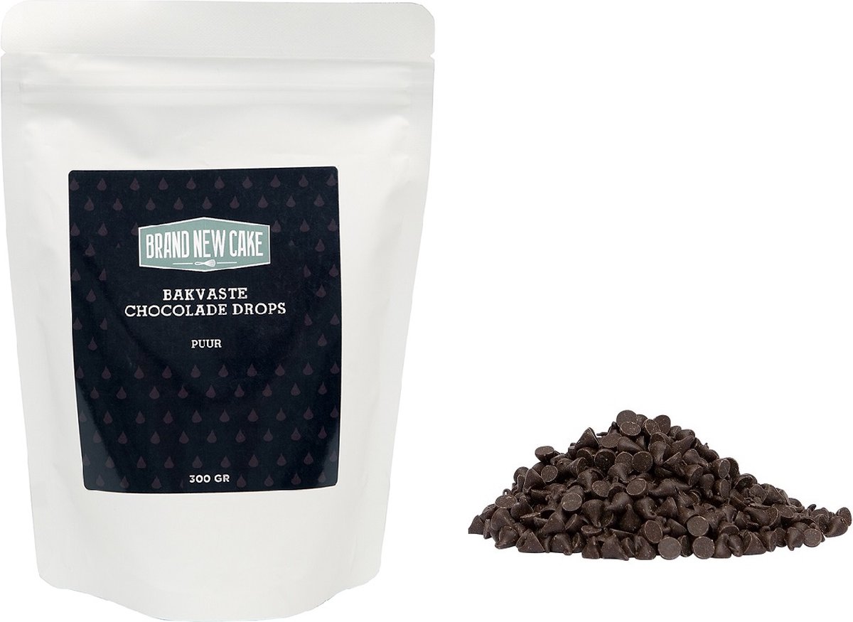 BrandNewCake® Chocolade Drupples Puur 300gr - Puur Chocolade Drops voor Muffin en Taartdecoratie - Chocolade Bakvaste