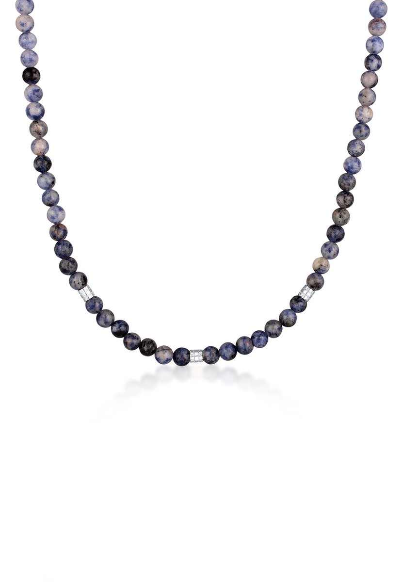 KUZZOI - Halsketting - Heren Kralen Vintage met Agaat kralen in 925 sterling zilver - Heren