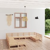 The Living Store loungeset - Grenenhout - 7x middenbank - 4x hoekbank - 1x tafel/voetenbank - 70x70x67 cm/30 cm (BxDxH)