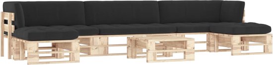 The Living Store Pallet loungeset - Tuinmeubelset - 110x65x55 cm - grenenhout