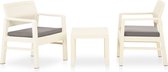 The Living Store Loungeset - Tuinset - 59 x 46 x 40 cm - Kunststof - Wit - Antraciet