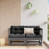 The Living Store Hoekbank - Grijs - Massief grenenhout - 61 x 61 x 62 cm - Modulair ontwerp
