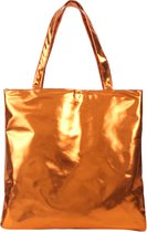 Metallic Shopper - Oranje | 38 x 36,5 cm | Tote Bag / Schoudertas | Fashion Favorite