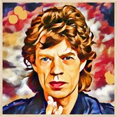 Muziek Poster - Mick Jagger Poster - The Rolling Stones Poster | 50 x 50 cm | pop art streetart | WALWALLS.STORE