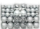 The Living Store Kerstballen - Glanzend - Kunststof - 3 cm - 4 cm - 6 cm - Zilver