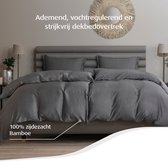 Home by TEMPUR® Dekbedovertrek 200x220 cm – Antraciet– Zijdezacht Bamboe – Strijkvrij – Geschikt Voor Droger – excl. kussenslopen
