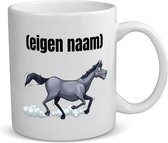 Akyol - rennend paard met eigen naam koffiemok - theemok - Paarden - dieren liefhebber - mok met eigen naam - iemand die houdt van paarden - verjaardag - cadeau - kado - geschenk - 350 ML inhoud