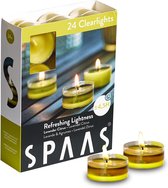 24 Geurkaarsen - Refreshing Lightness -Geurkaars Theelicht Geurlicht SPAAS© Kaarsen 4,5 uur brandtijd Clearlights A3003