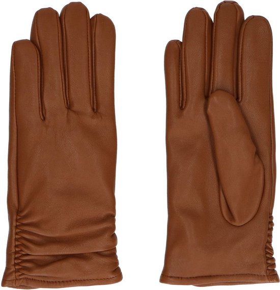 Sacha - Dames - Cognac leren handschoenen - Maat XL