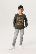 Sissy-Boy - Donkergroene sweater met badstof print