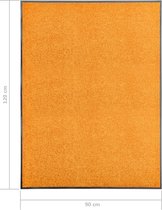 The Living Store Deurmat - Hoogwaardige - Binnen/buitenmat - 120 x 90 cm - Oranje - Anti-slip PVC - Wasbaar - 100% Polyamide