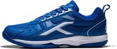 Chaussure de badminton Hundred Raze pour hommes et garçons (bleu/blanc, taille : EU 44, UK 10, US 11) | Matériel: polyester, caoutchouc | Protection des coussins