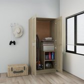 The Living Store Garderobekast - Sonoma eiken - 82.5 x 51.5 x 180 cm - Groot vak - Gemakkelijk schoon te maken - Montage vereist