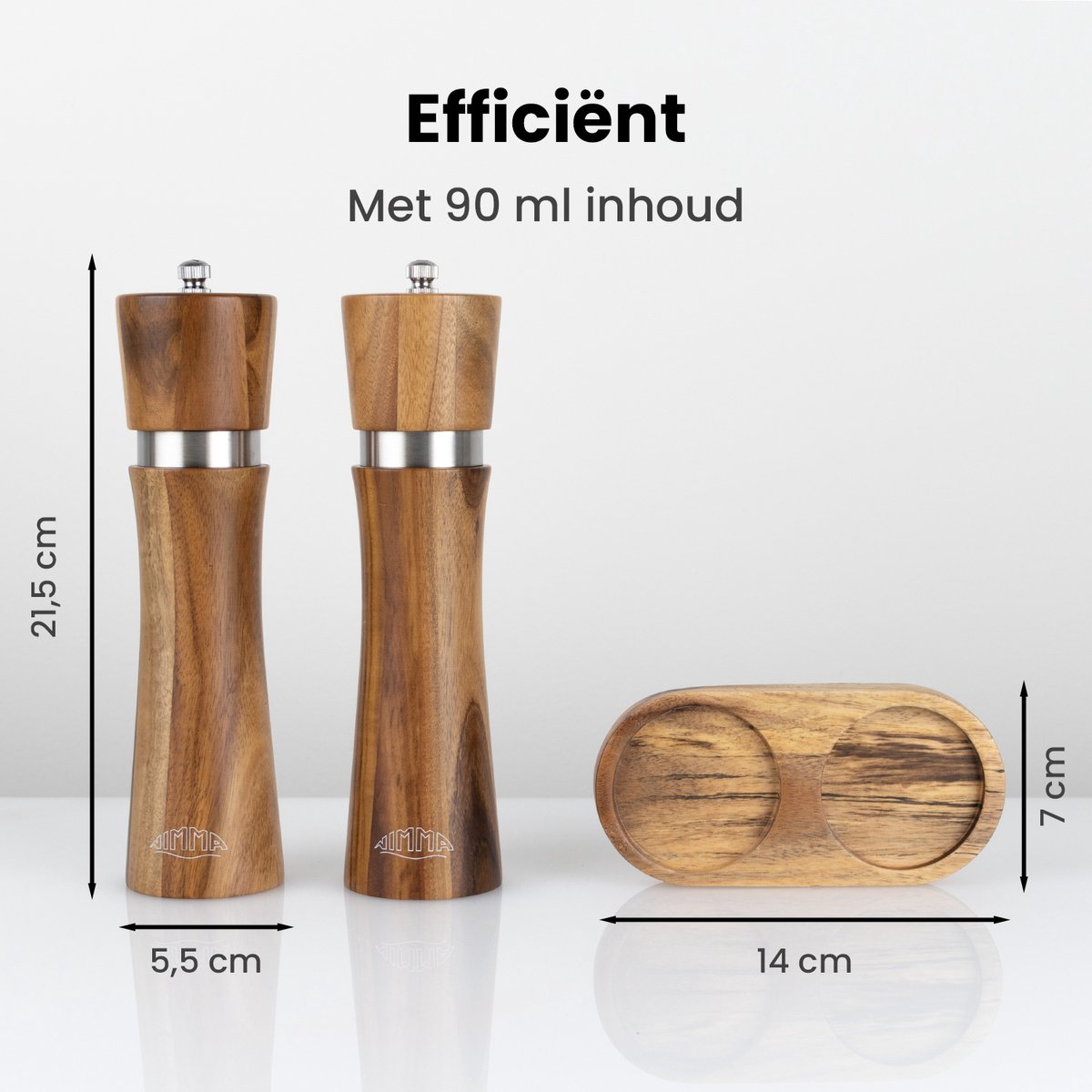 Dieux® Peper en Zoutmolen Set - 32CM Acacia Hout - Instelbare Maalgraad - Duurzaam Luxe Kwaliteit - Hervulbaar - BBQ Accessoires - Stijlvolle Keuken Essential Voor Elke Maaltijd