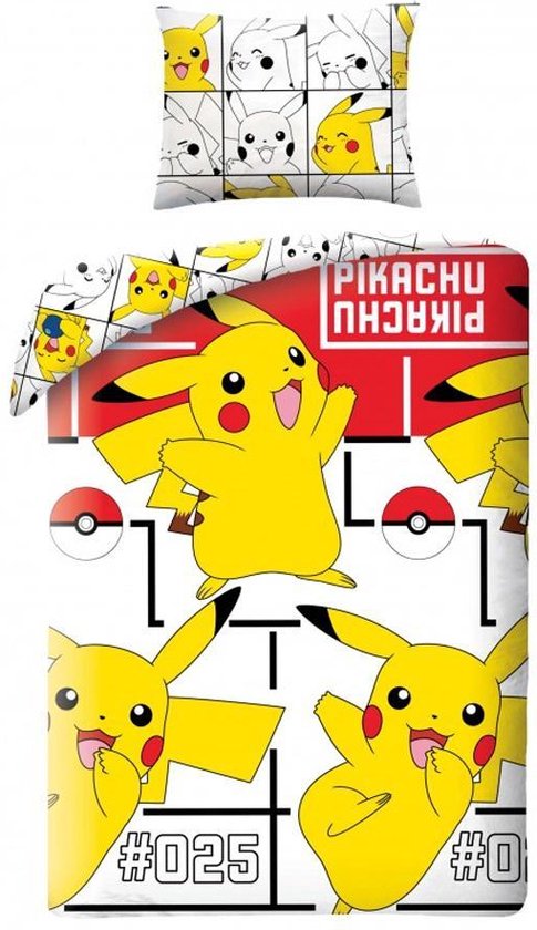 Pokémon Dekbedovertrek #025 - Eenpersoons - 140 x 200 cm - Katoen