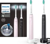 Philips Sonicare Series 3100 HX3675/15 - Elektrische tandenborstel - Zwart & Roze - Duopack