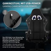 Gaming stoel met RGB-verlichting en Bluetooth-boxen Zwart in kunstleer ML Design