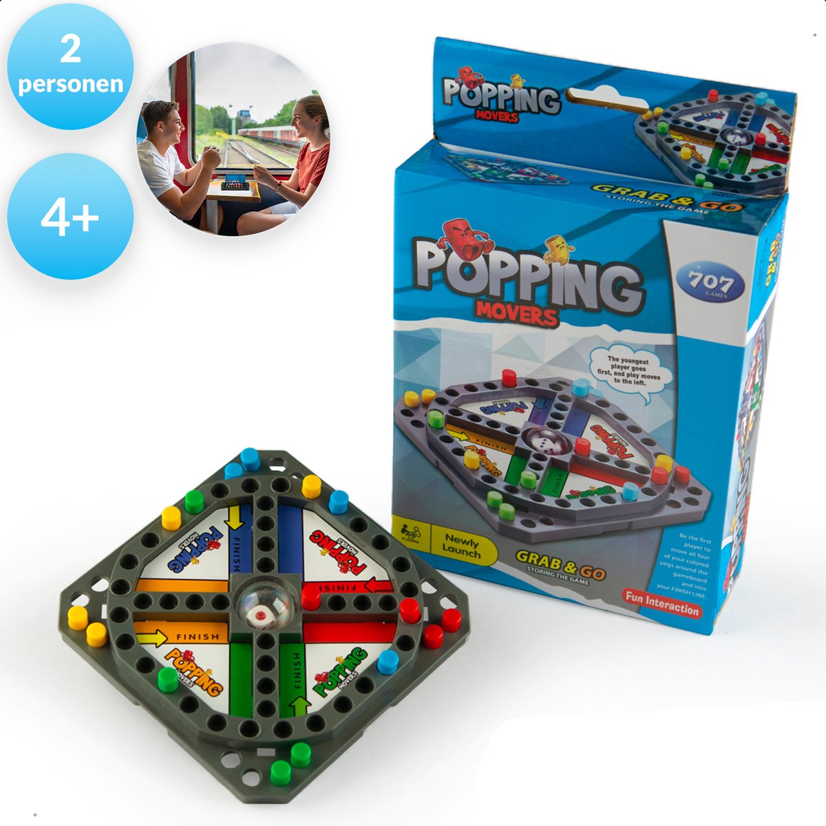 Gagato Mens Erger Je Niet Spel Ludo Bordspel Popping Movers Reisspel Spelletjes voor Kinderen en Volwassenen