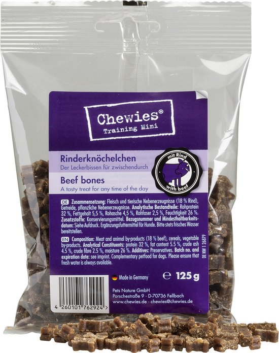 Chewies Hondensnacks, training mini wild enkeltjes - 125 g