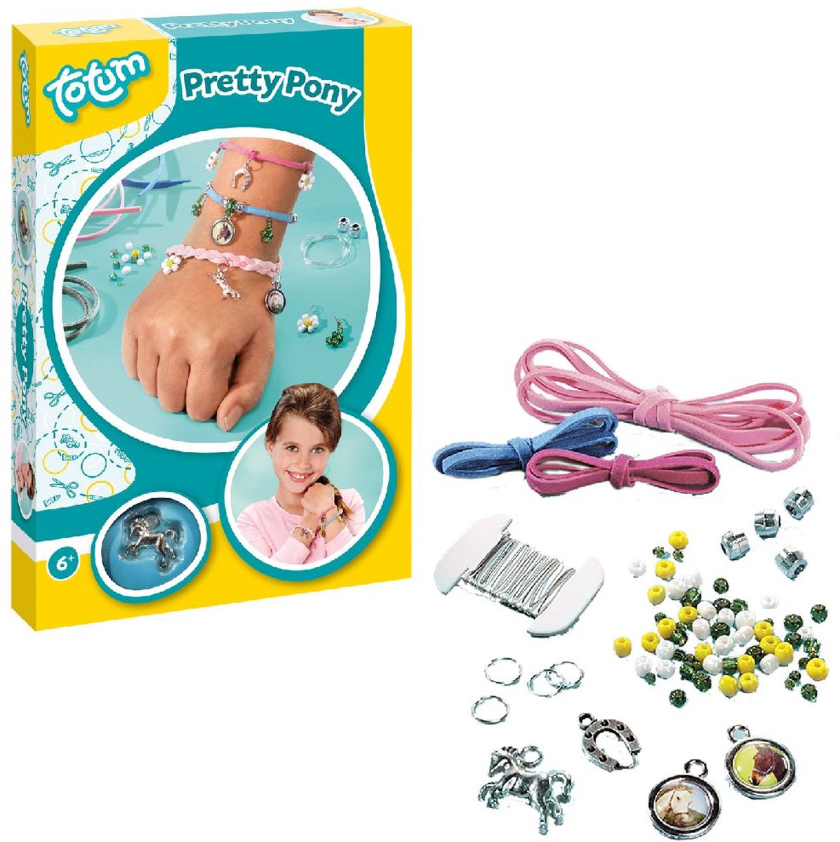 Totum Pretty Pony - knutselset paarden sieraden maken - bedel armbandjes maken met hoefijzer en paardenbedels - creatief speelgoed meisjes knutselset - cadeautip — afbeelding 21