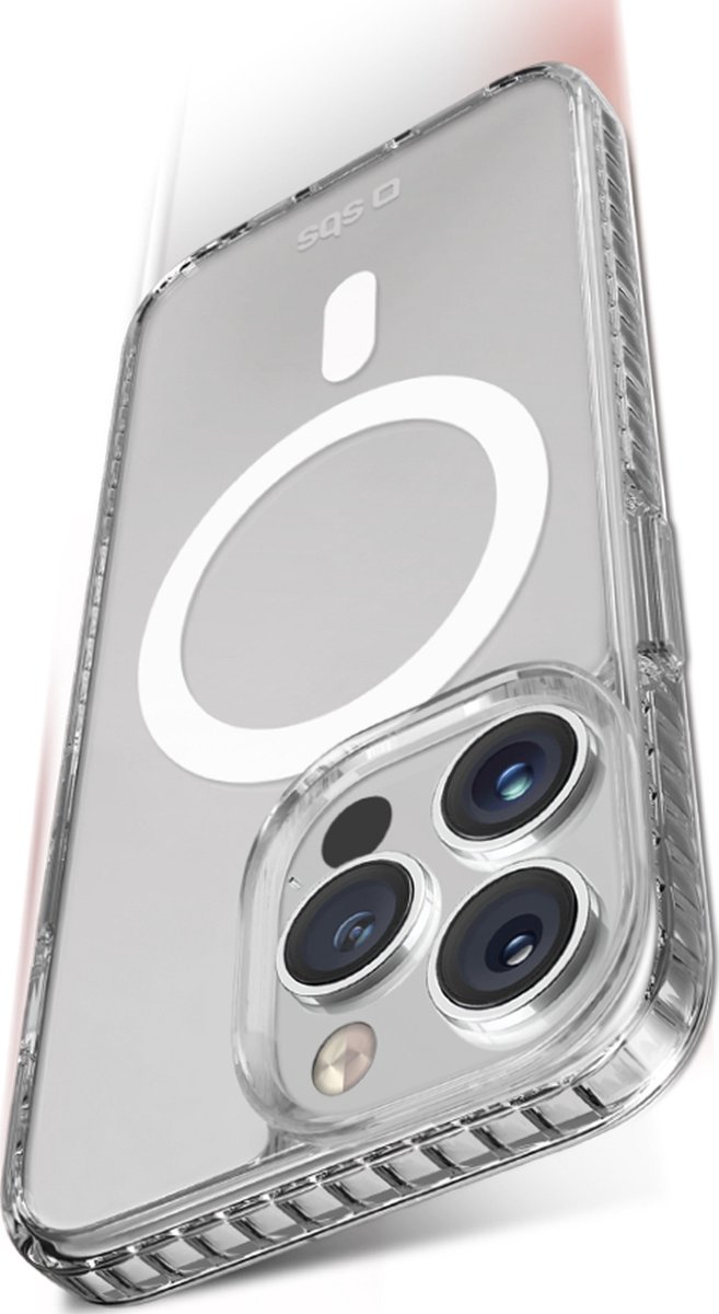 SBS Extreme X3 - Telefoonhoesje geschikt voor Apple iPhone 15 Pro Max Shockproof Hardcase Hoesje MagSafe Compatible - Transparant