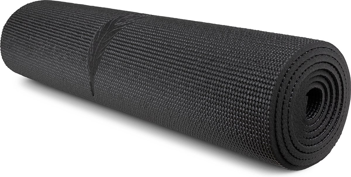 MindBaas - Yoga Mat (extra dik) - Fitness Mat - Eco - Antislip - Zwart - 183 x 61 x 0.6 cm