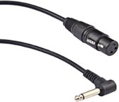 XLR (v) - 6,35mm Jack mono (m) haaks adapter kabel - 0,30 meter