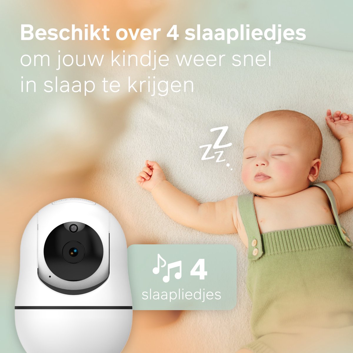 Afbeelding 3 van B-care Starlight Mini - Babyfoon Met Camera - 3.5 Inch LCD Baby Monitor - Uitbreidbaar Tot 4 Camera's - Zonder Wifi en App