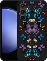 Cazy Hoesje Zwart geschikt voor Samsung Galaxy S23 FE Vlinder Symmetrie