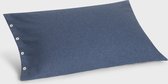 Yumeko kussensloop velvet flanel denim blauw 50x70 - Biologisch & ecologisch - 1 stuk