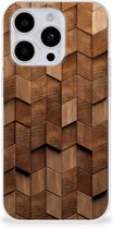 Bumper Hoesje Geschikt voor iPhone 15 Pro Wooden Cubes