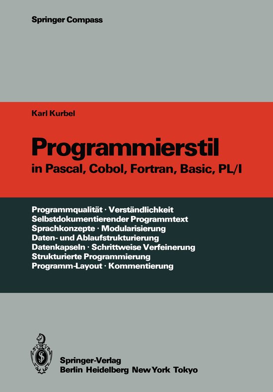 Programmierstil in Pascal, Cobol, Fortran, Basic, Pl/I - cover