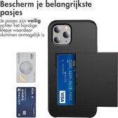 iMoshion Hoesje Met Pasjeshouder & Screenprotector Gehard Glas & 2 Pack Camera Lens Protector Geschikt voor iPhone 12 - Zwart