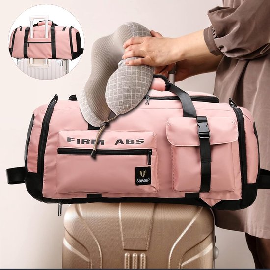 Grand sac de voyage pour homme et femme - 60 l - Avec compartiment à  chaussures et compartiment pour séchage humide - Grande capacité - Sac de